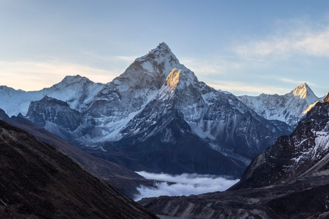 ama dablam mountain at sunrise