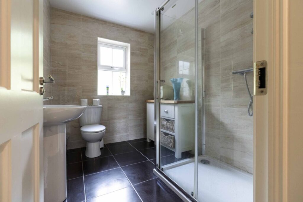 Bathroom with walk in shower