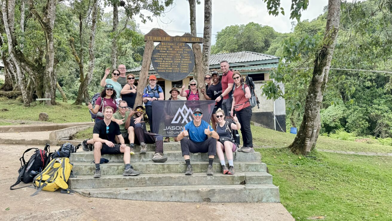 Machame gate on Machame Route before heading to summit path.