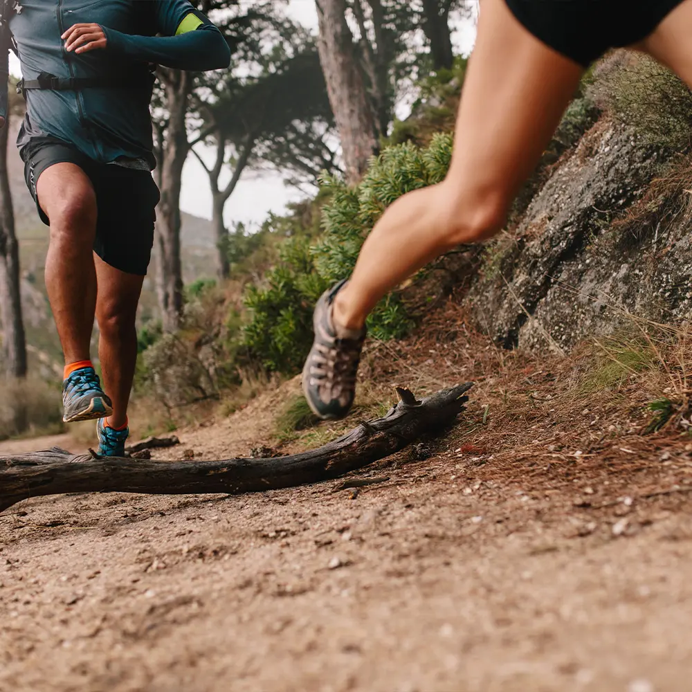 Athlete training with hill repeats for high-altitude mountain expedition preparation