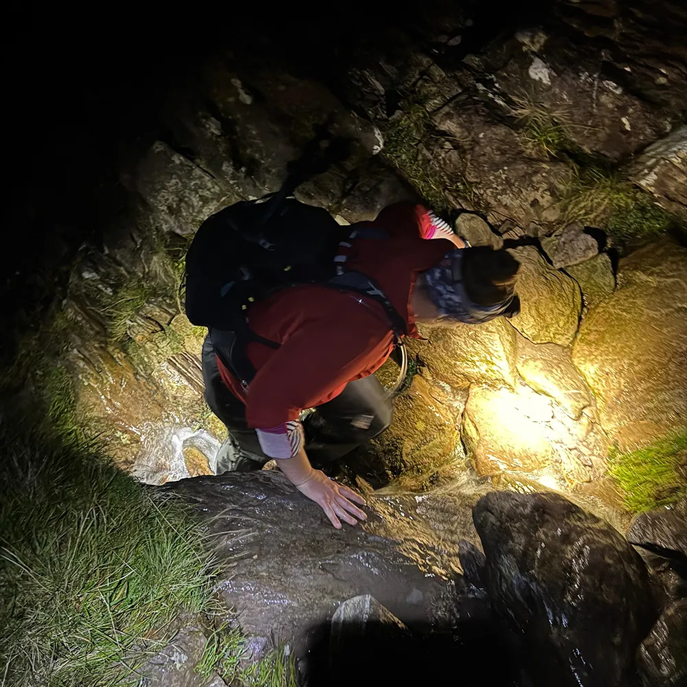 Corporate team night hiking Carrauntoohil with headtorches in Kerry Ireland