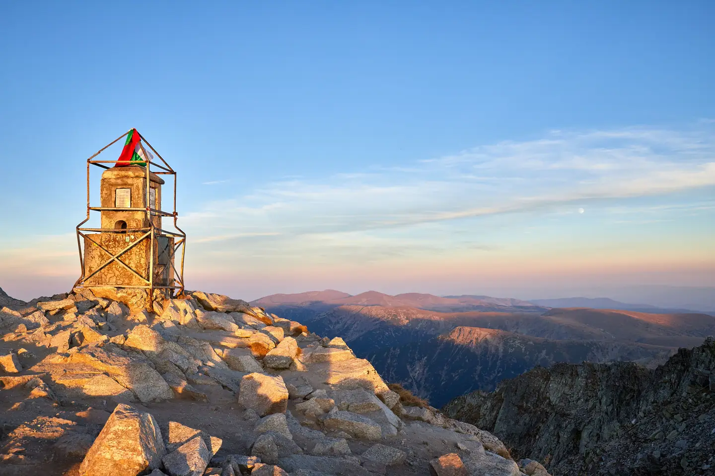 "Summit of Musala at 2925 metres the highest peak in the Balkans on Bulgaria 7 Summits expedition
