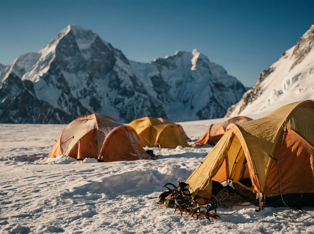 High Camp on Denali's West Buttress at 5,242 Meters