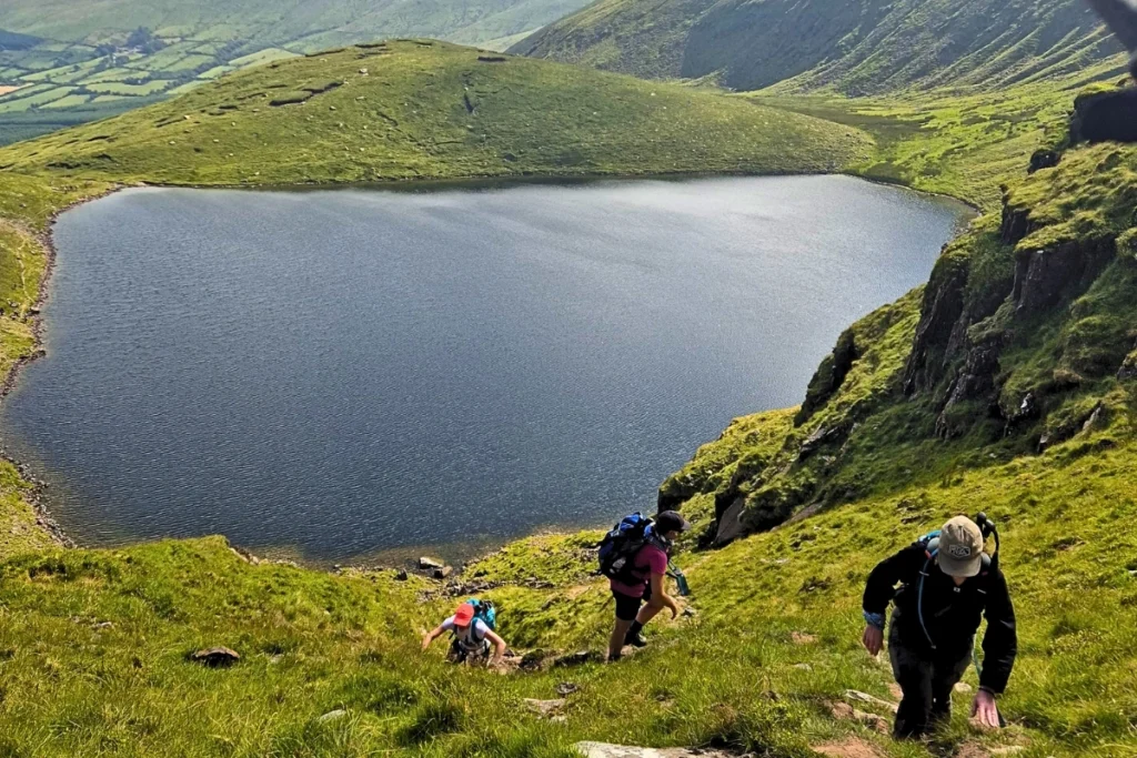 Granite peaks of the Mourne Mountains rising above Carlingford Lough