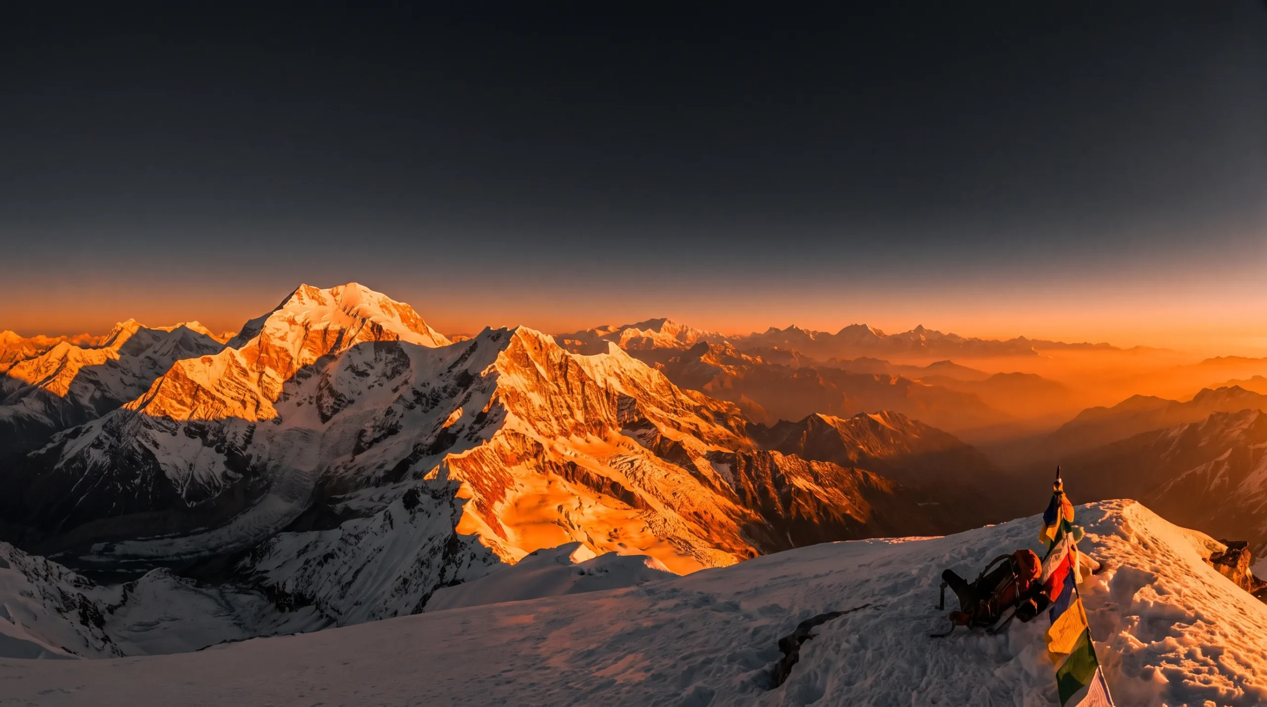 View of Annapurna II and Gangapurna from the summit of Himlung Himal