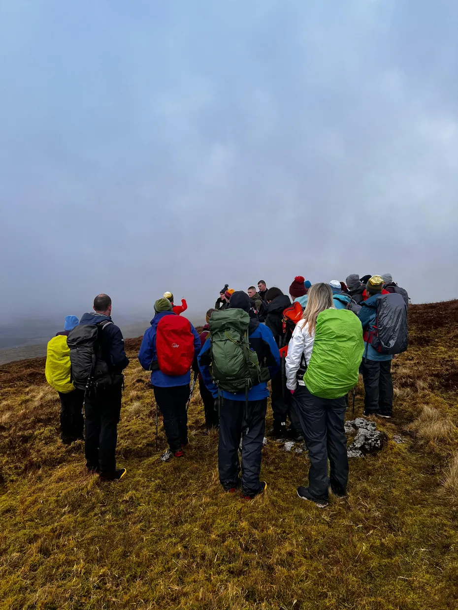 Hiking map and route plan for a winter mountain day in Ireland