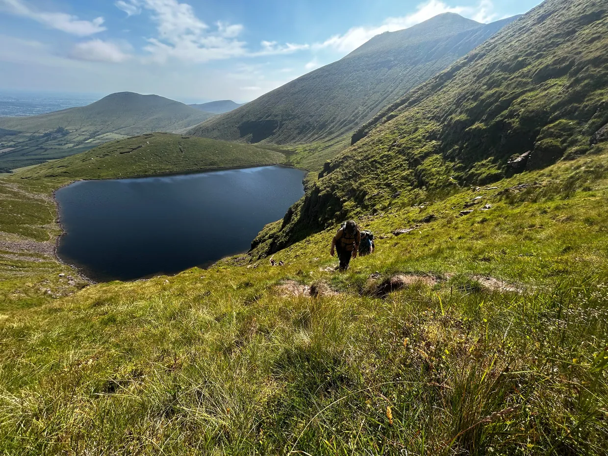 Silent Valley reservoir, cutoff point on the Mourne Wall winter route
